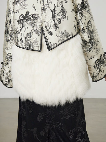 Embroidery China Retro Fur Elegant Jacket