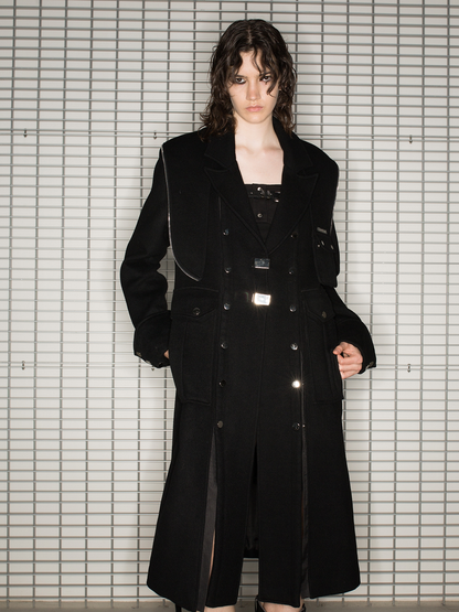 Nichi Chain Long Casual Belt Coat