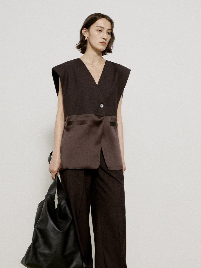 Oversize Nichi High-end Sleeveless Vest Gilet＆Pants