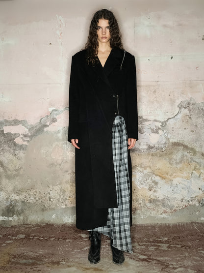 Wool Nichi Asymmetry Long-Coat