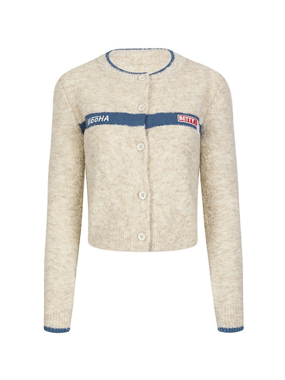 Retro Woolt Cardigan-Strick des Crew-Hals