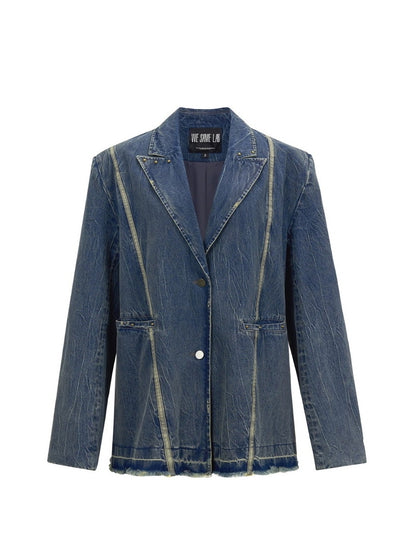 Oversize Casual Retro Quasten Denim-Jacket