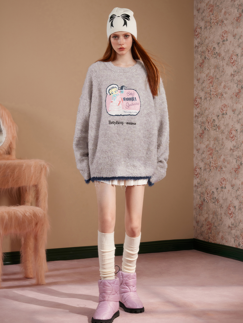 Betty Fluffily Oversize Casual Mohair-Knit