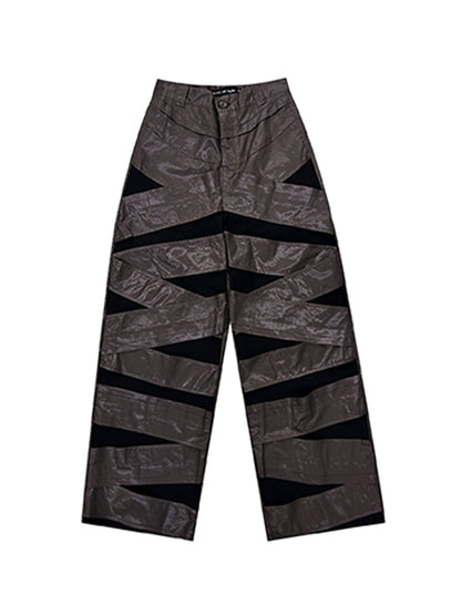 Nichi Unique Leather Wide Cut Wrap Pants