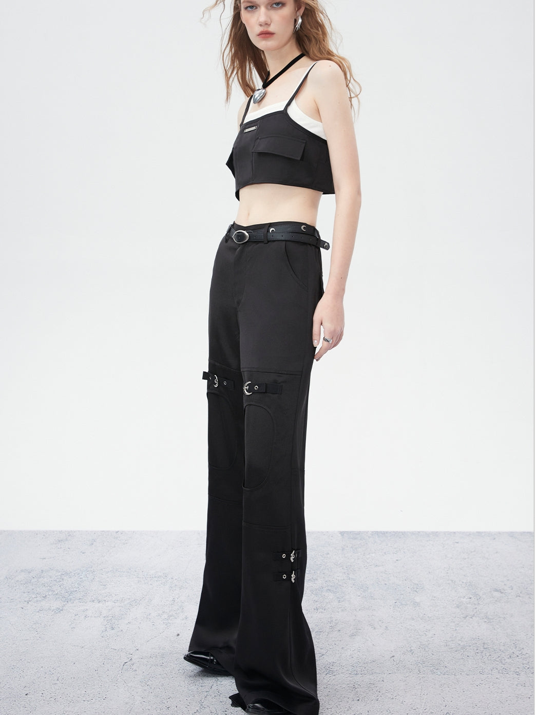 Belt Handsome Flare Pants