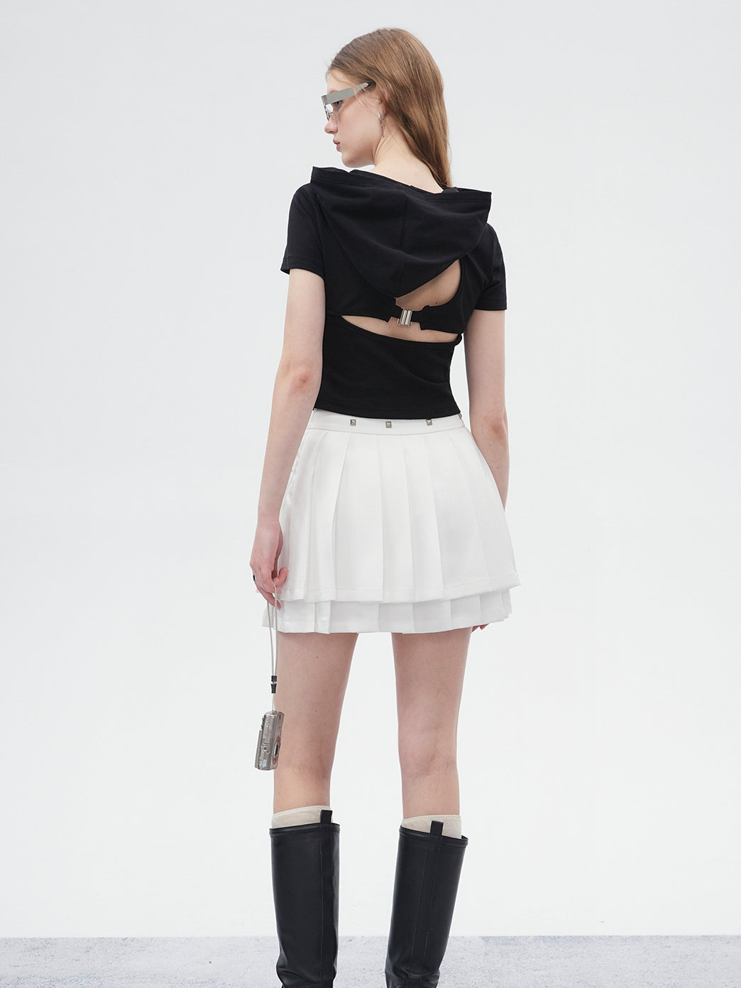 Tiered PLEATS MINI CASUAL SPORTY SKIRT