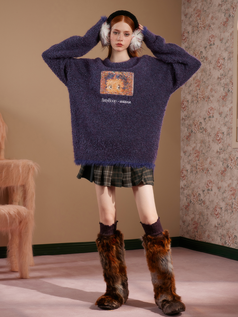 Betty Fluffily Oversize Casual Mohair-Knit