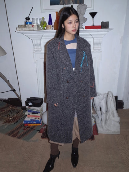 Wool Retro Simple Dark Oversize Coat