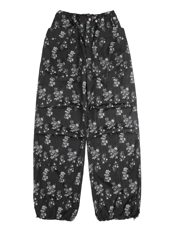 Pantalon décontracté rétro des fleurs