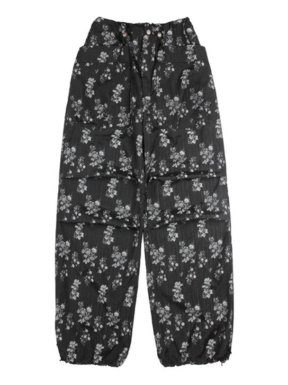 Flower Retro Loose Casual Pants