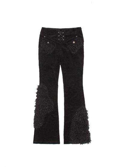 Fur Boa Nichi Tight Flare-Pants