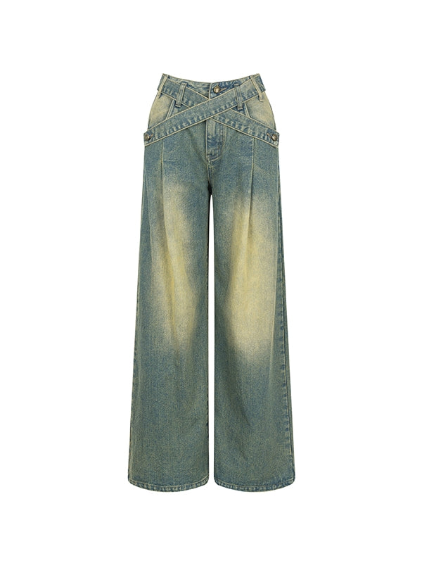 Denim en vrac de détroit vintage fané