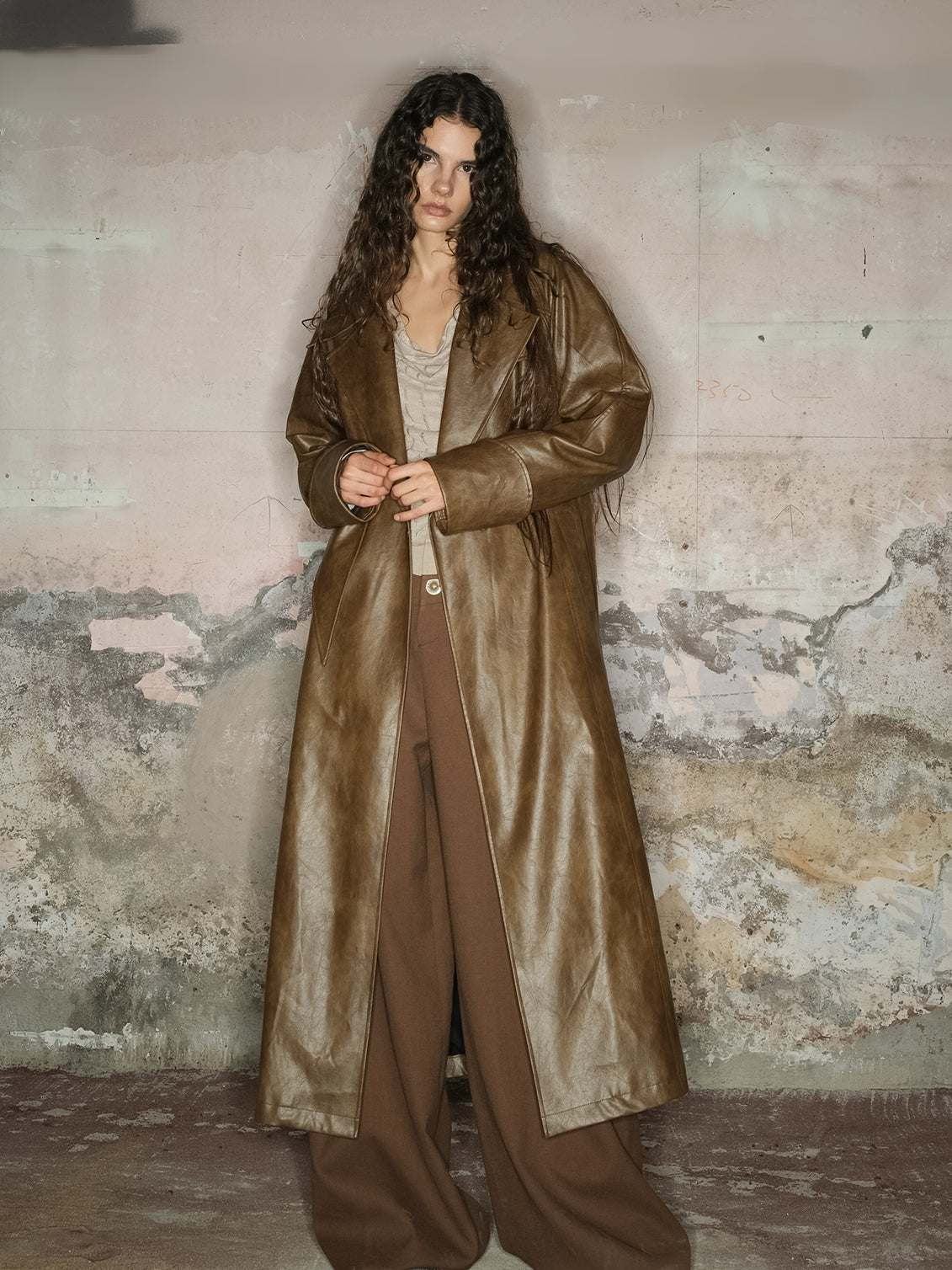 Leather Vintage Nichi Cool Long-Coat