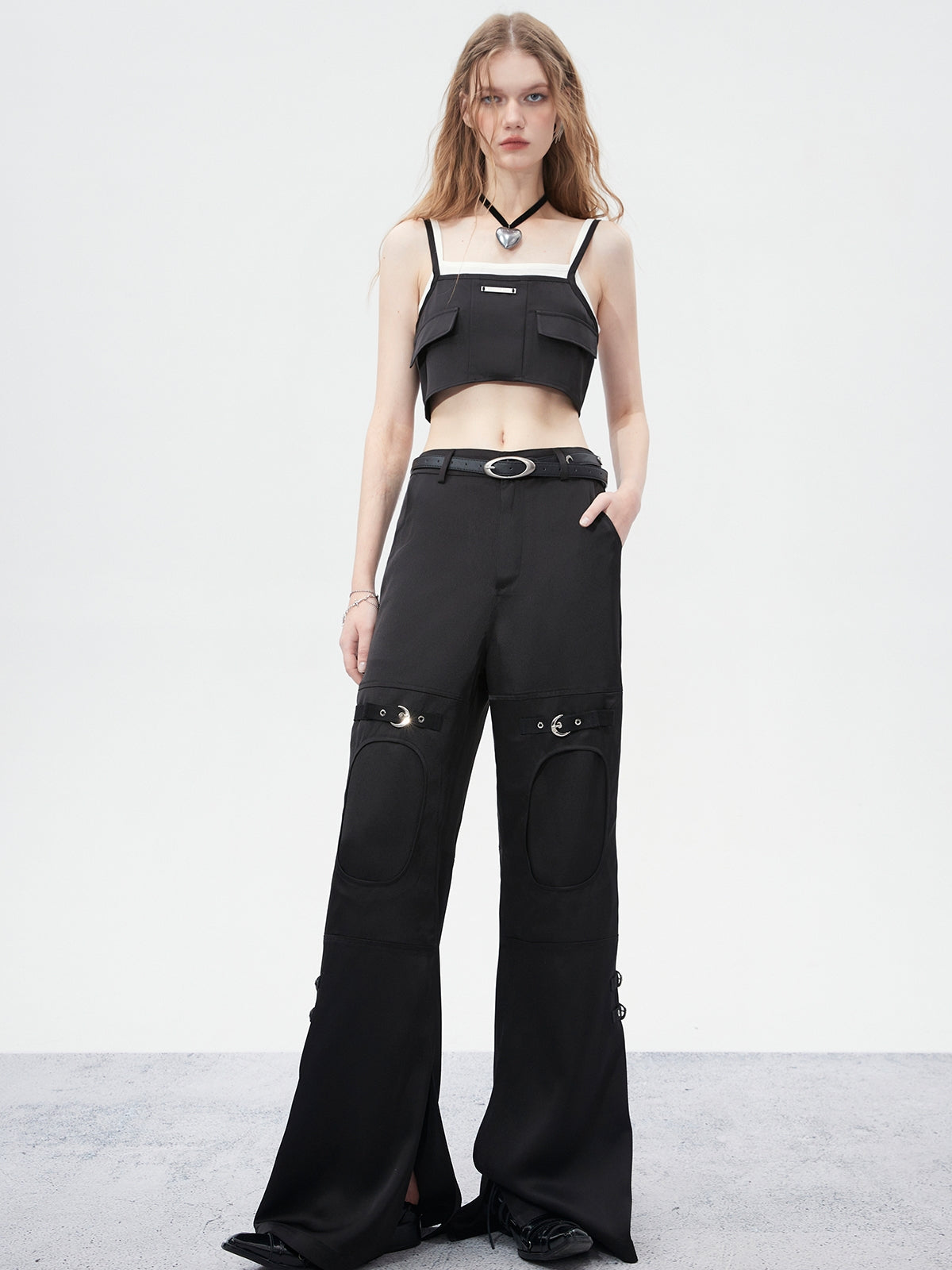 Belt Handsome Flare Pants