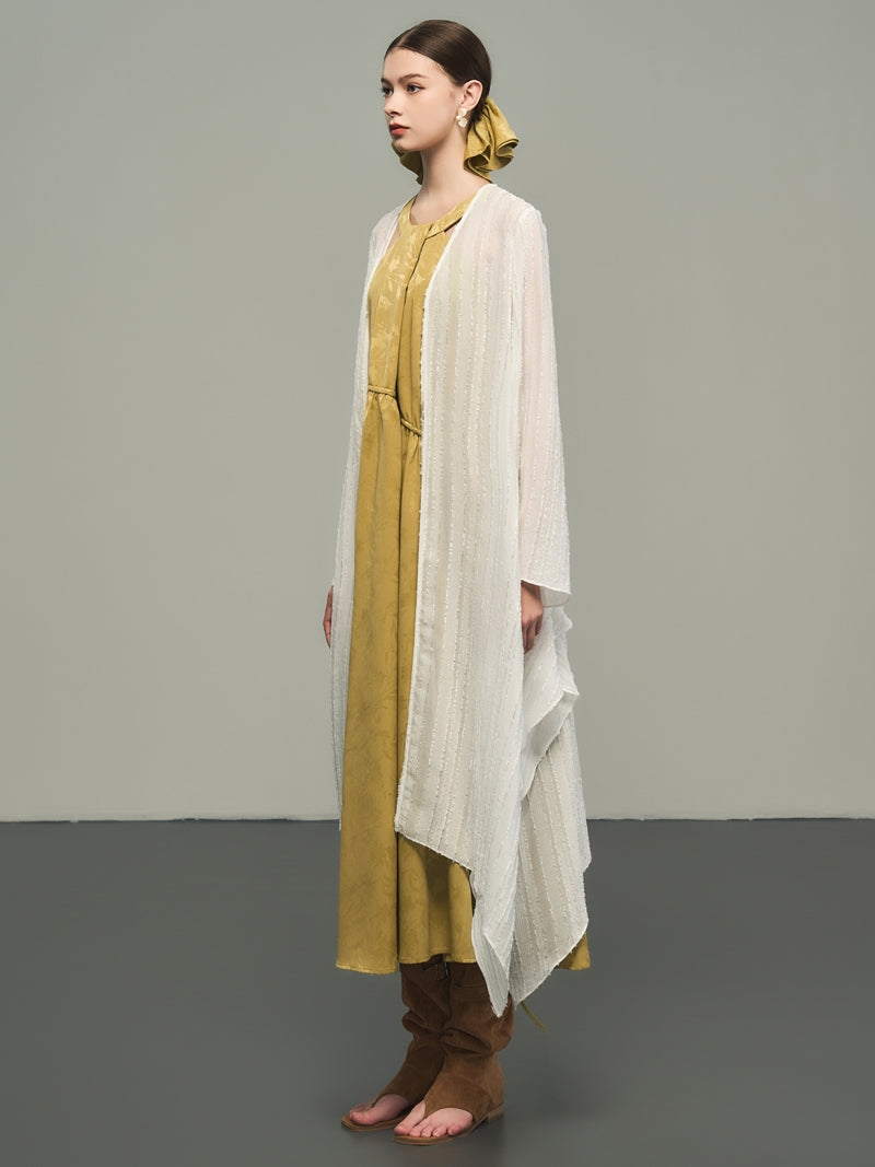 Asymmetry Simple Oversize Thin Long-Cardigan