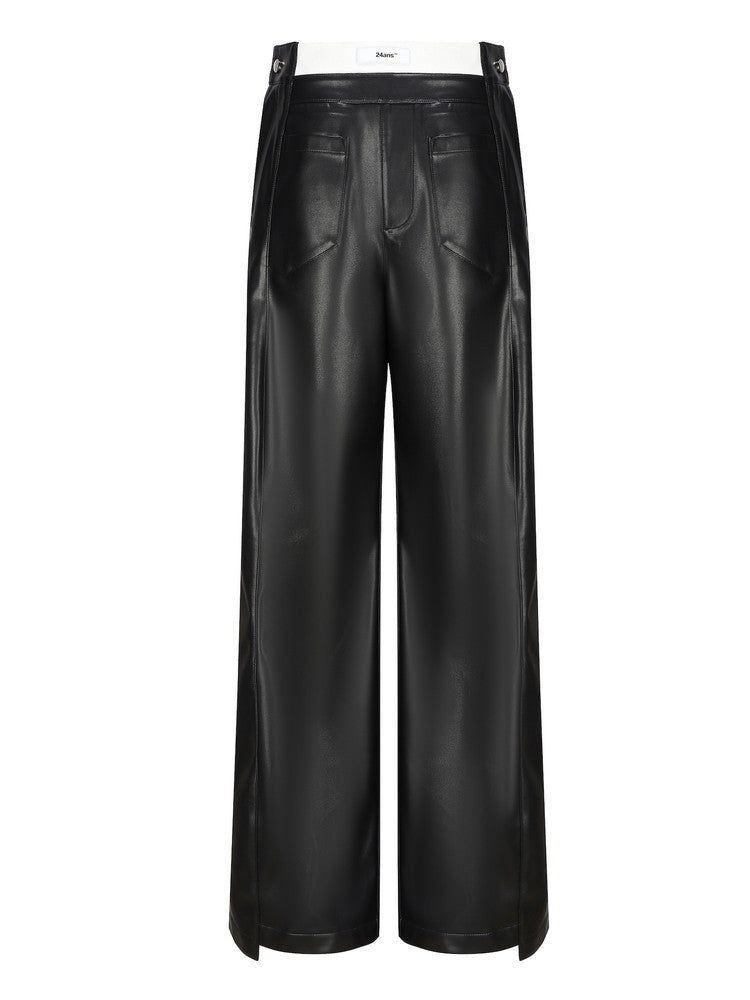 Leather Loose Cool Flare-Pants