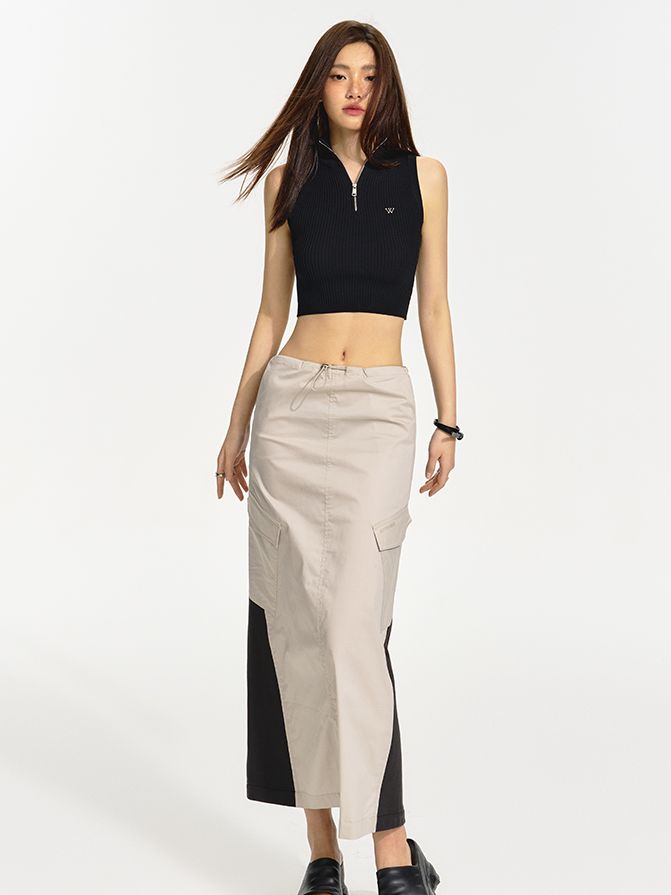 Sleeveless Zip Cropped Summer-Knit