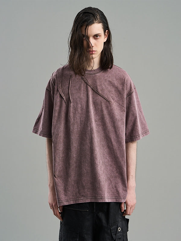 Asymmetry Retro Oversize Simple T-Shirt