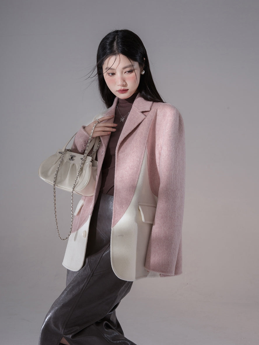 Bi-Color Nichi Oversize Unique Wool Coat