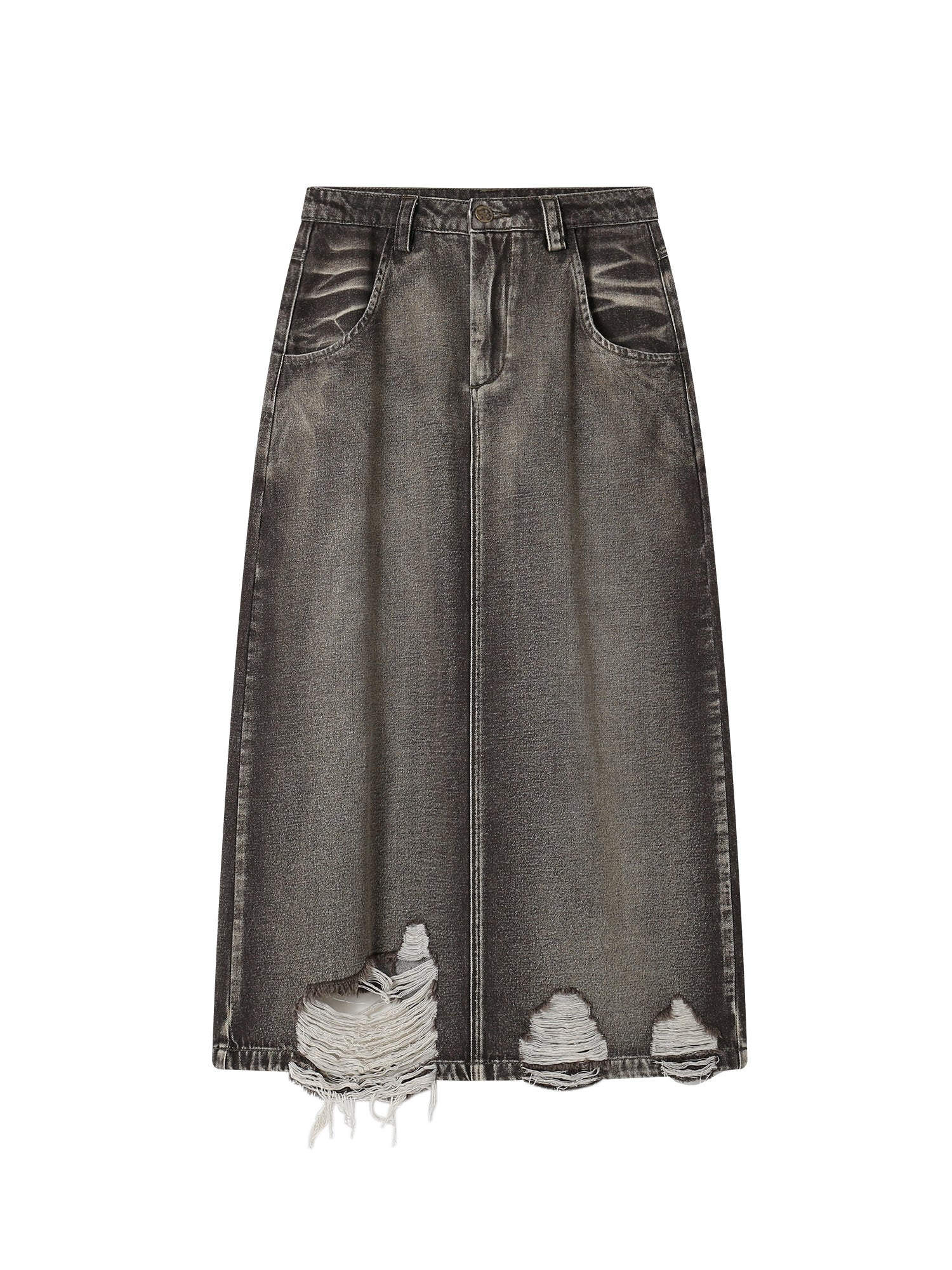 Dommage vintage Crush Long Flare Denim-Skirt