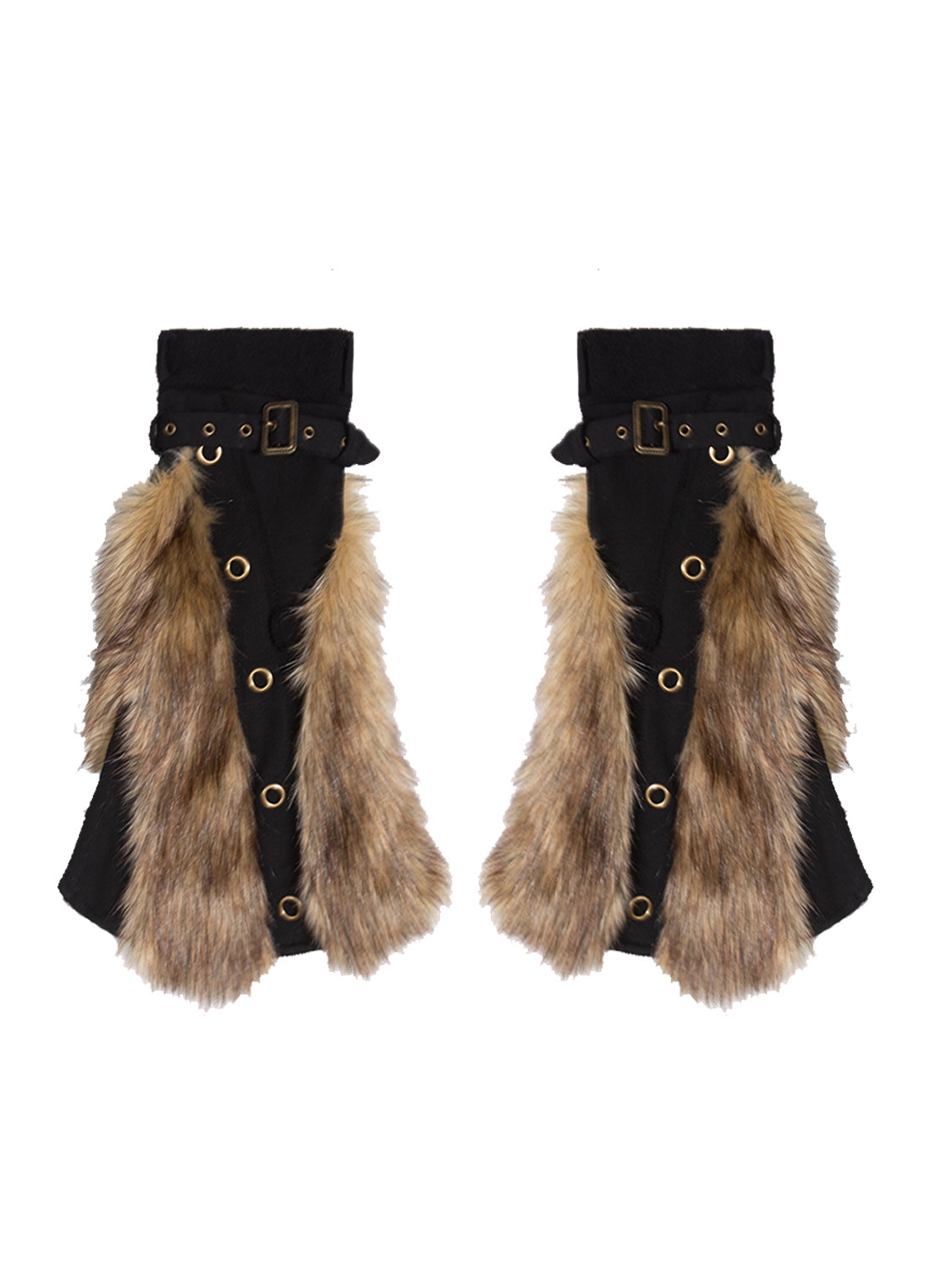 Fur Elegant Rivet Retro Short-Pants＆Leg-Warmer