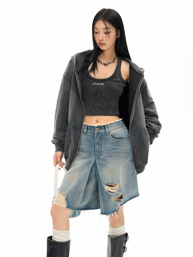 Schaden Denim Crash Casual Vintage Half-Hose