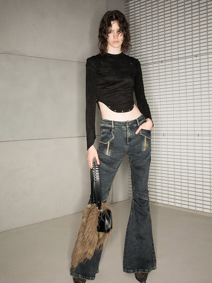 Denim Nichi Faded Vintage Flare-Pants