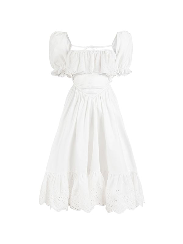 2Type Puff-SLEEVE FLUFFILY FRILL SWEET ONE-PIECE