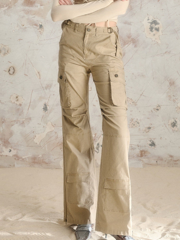 Side-Pocket Casual Work-Pants Smil Flare-Pants