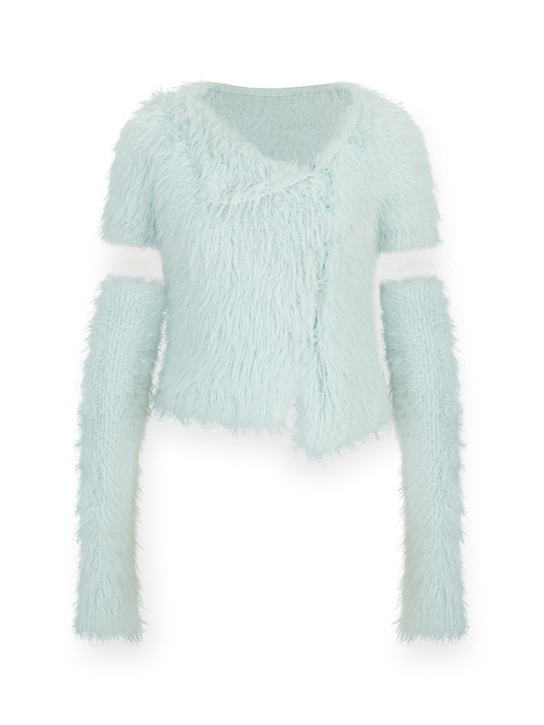 Armdeckel flauschig, kurzes Mohair-Knit