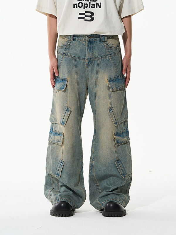 Pantalon de jean à latéraux larges à la jambe large