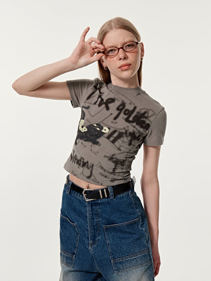 Sprühen Sie Short Casual Vintage T-Shirt