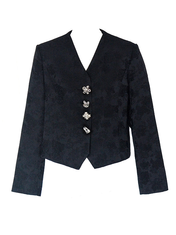 Embroidery China Flower Nichi-Button Jacket