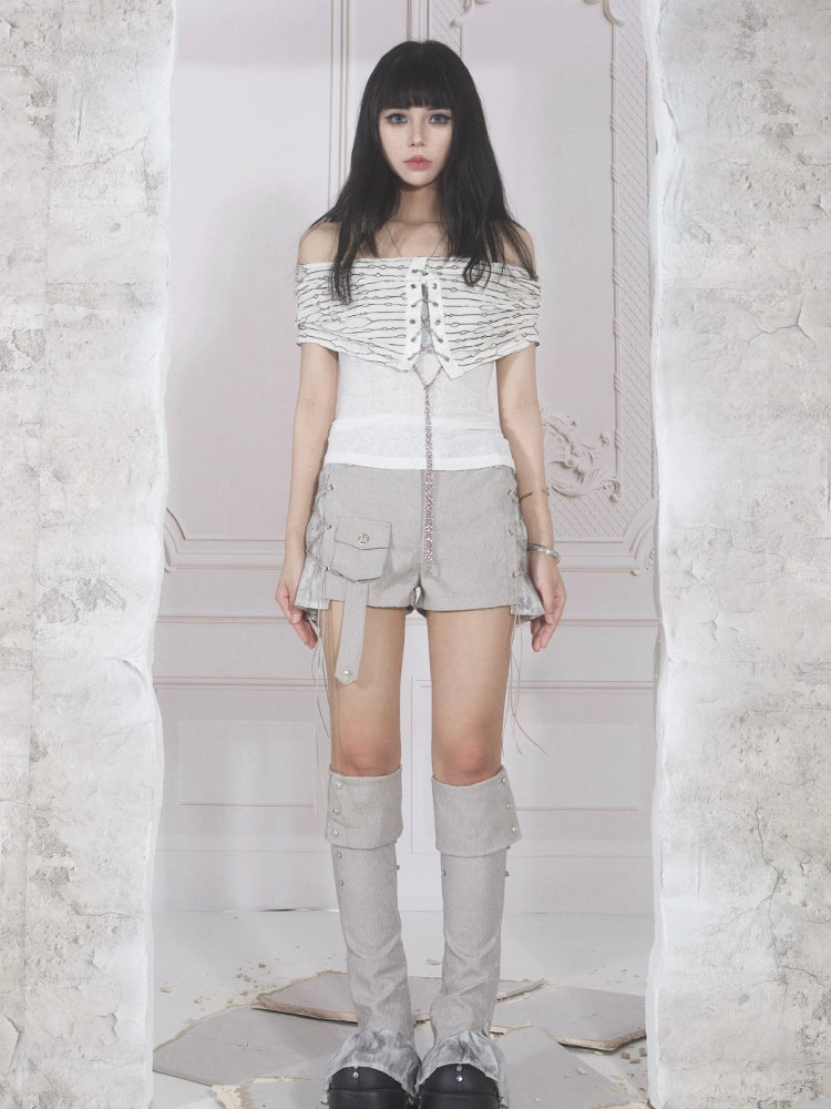 Lace-Up Belt Casual Cute Short-Pants＆Leg-Cover