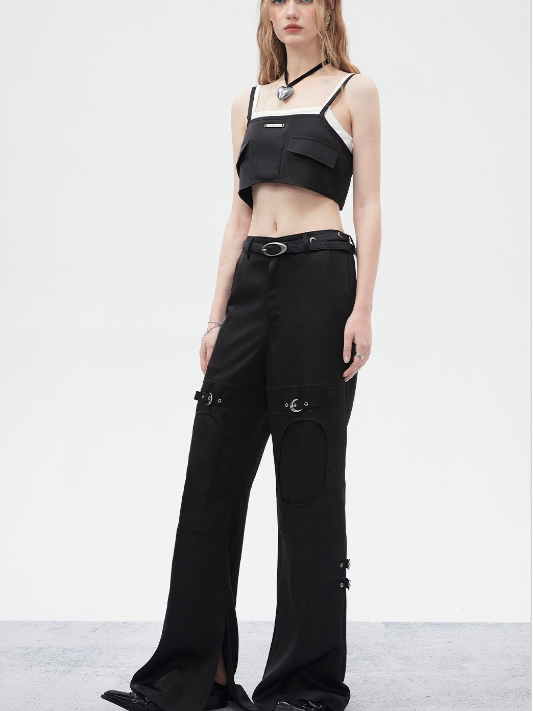 Belt Handsome Flare Pants