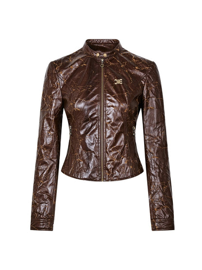 Leather Suit Vintage  Jacket&amp;Mini-Skirt