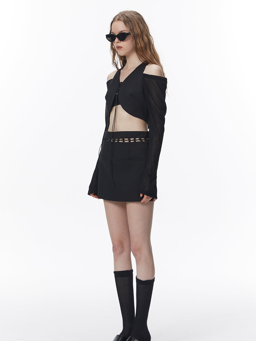 Nichi Open-Shoulder Cropped Tops – ARCANA ARCHIVE