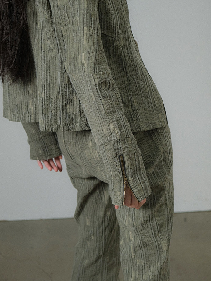 Retro Wrinkled Vintage Jacket&amp;Pants