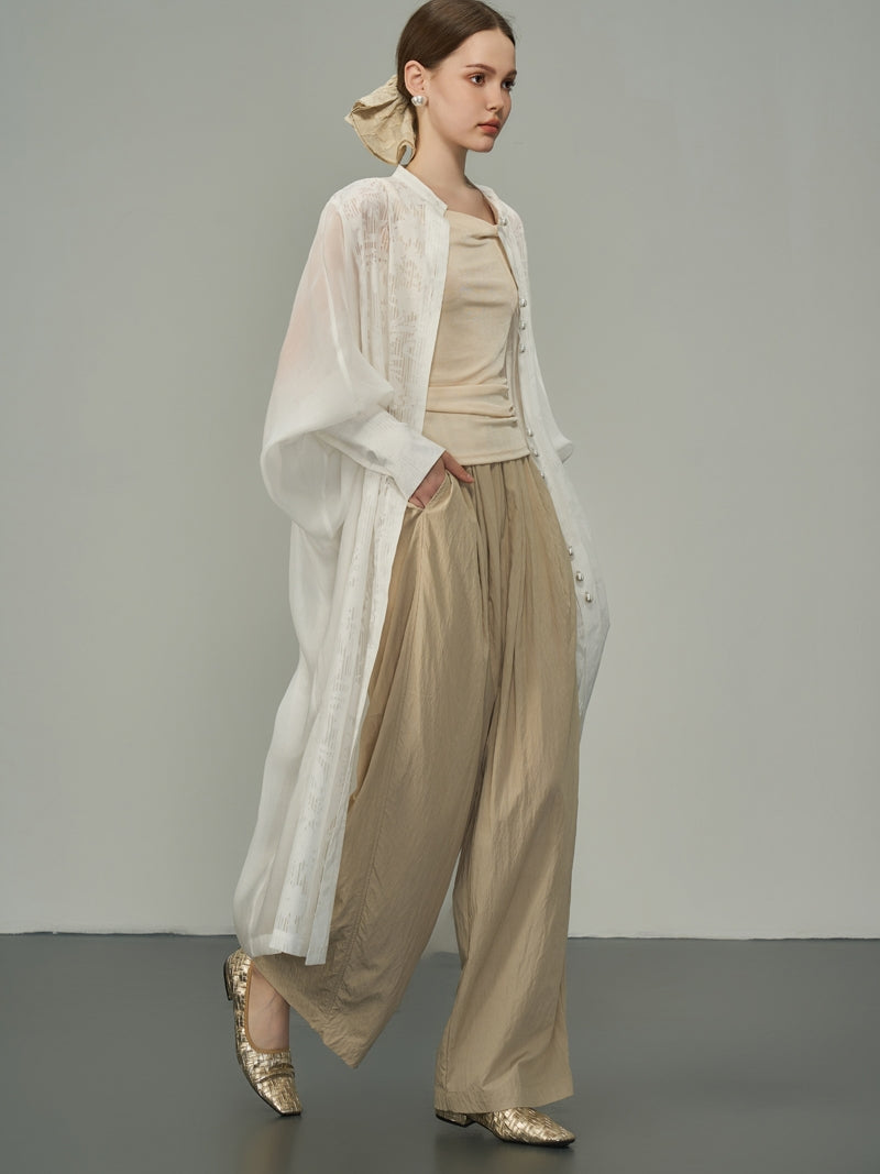 Wide-Leg Natural Loose Summer Pants