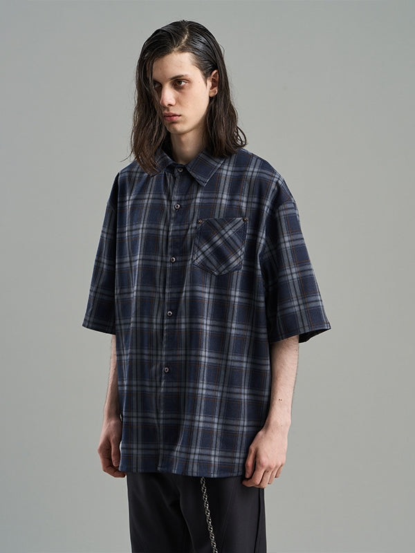 Checked Casual Loose Oversize Flannel-Shirt – ARCANA ARCHIVE