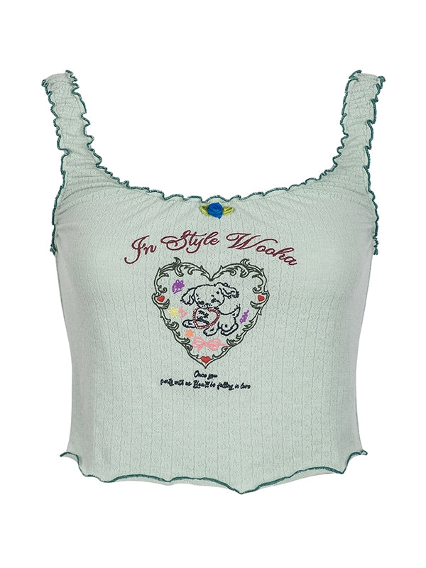 Mellow Heart Cropped Tank-Top