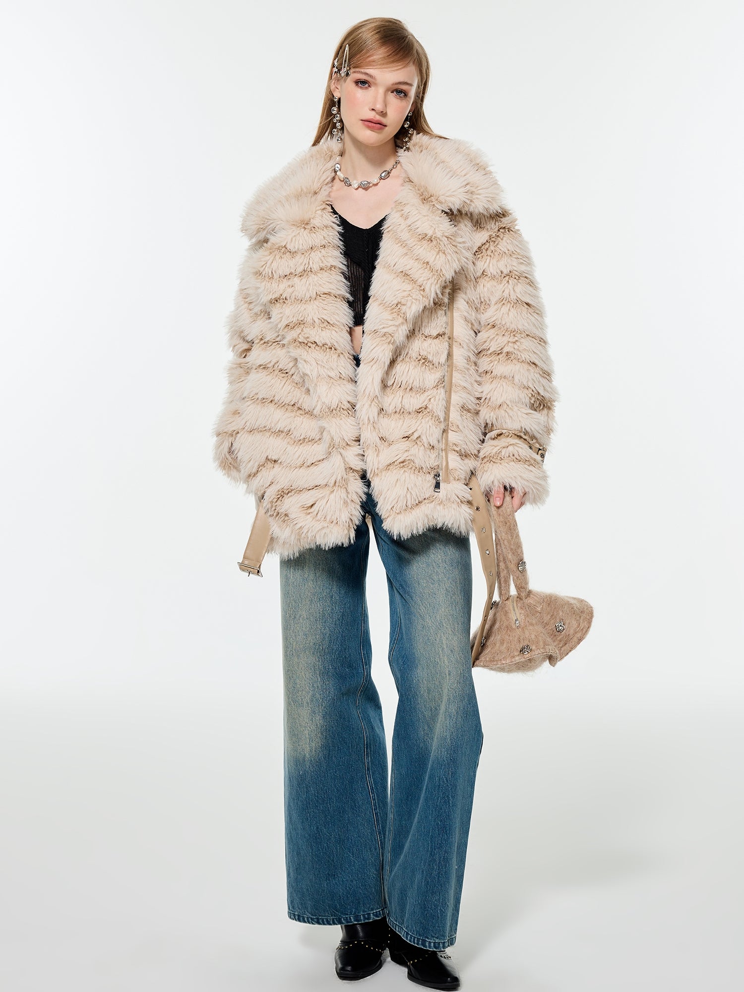 Fur Fluffily Volume Elegant Jacket