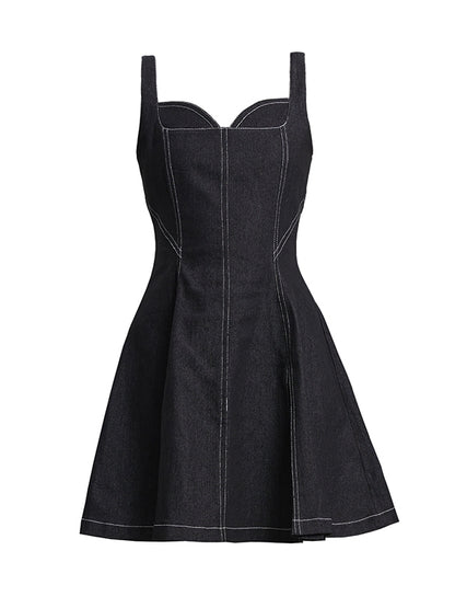 Denim Stich Flare Slim One-Piece