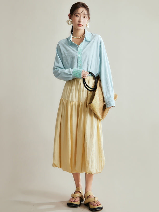 Nichi Pleats Gather Oversize Shirt