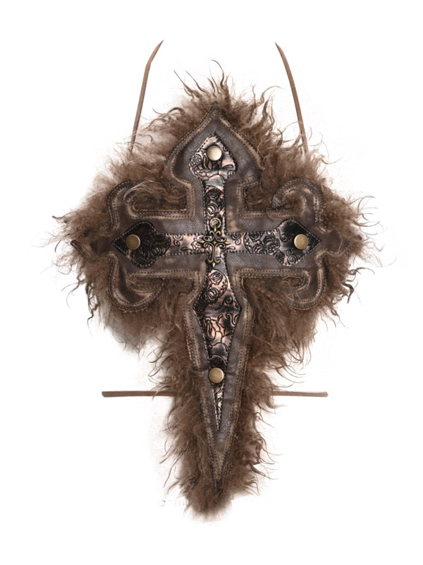 Bold Nichi Fur Gothic Cross Fur en cuir