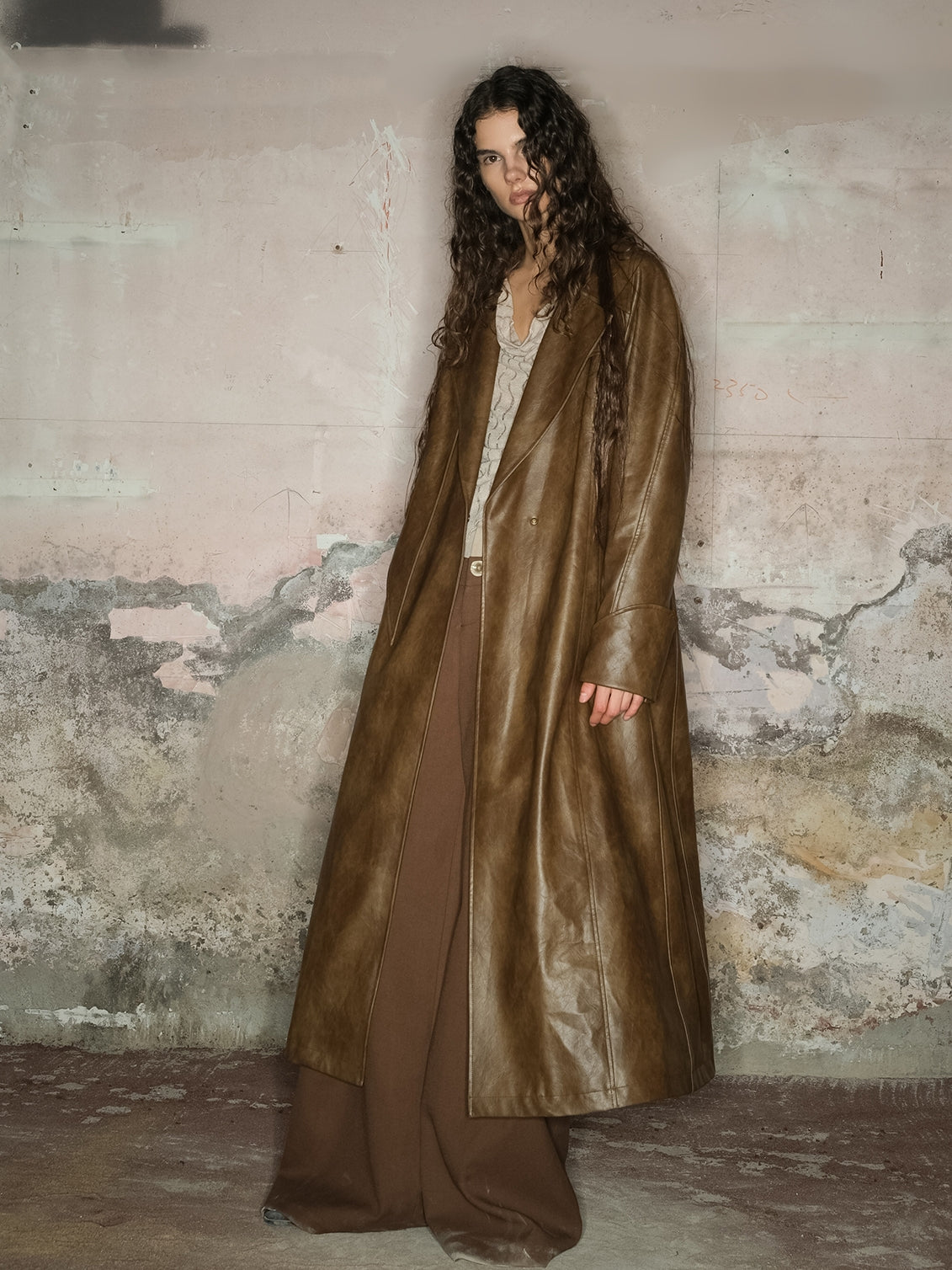 Leather Vintage Nichi Cool Long-Coat