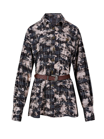 Oversize Camouflage Plain Checked Speckled Shirt＆Hunting