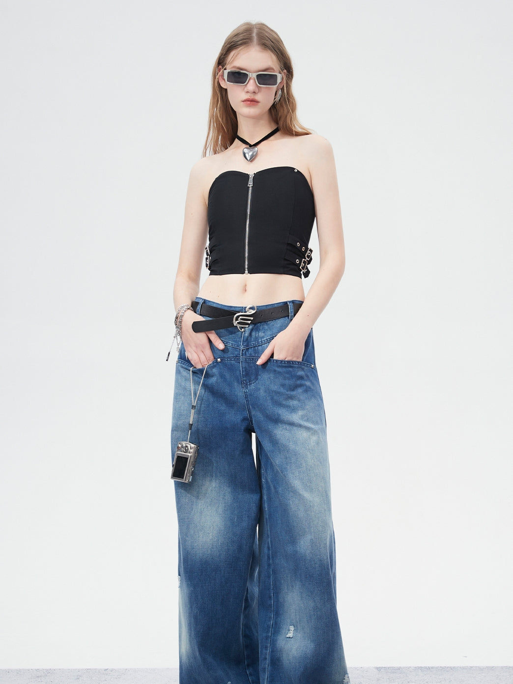 시원한 Zip Innner Belt Bustier