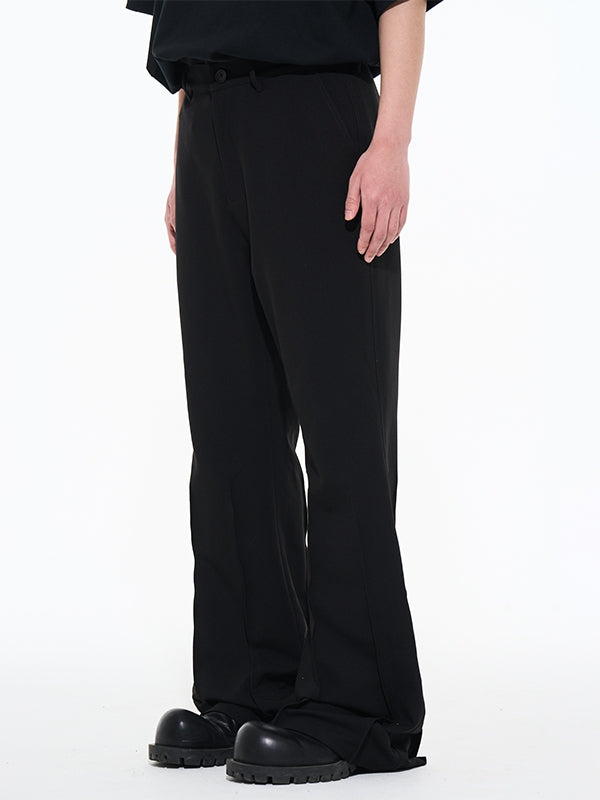 Simple Straight Loose Wide Flare-Pants