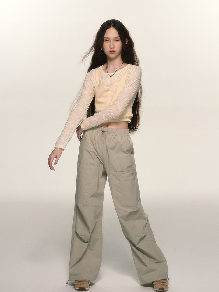 Casual Relax Wide-Pants Work-Pants